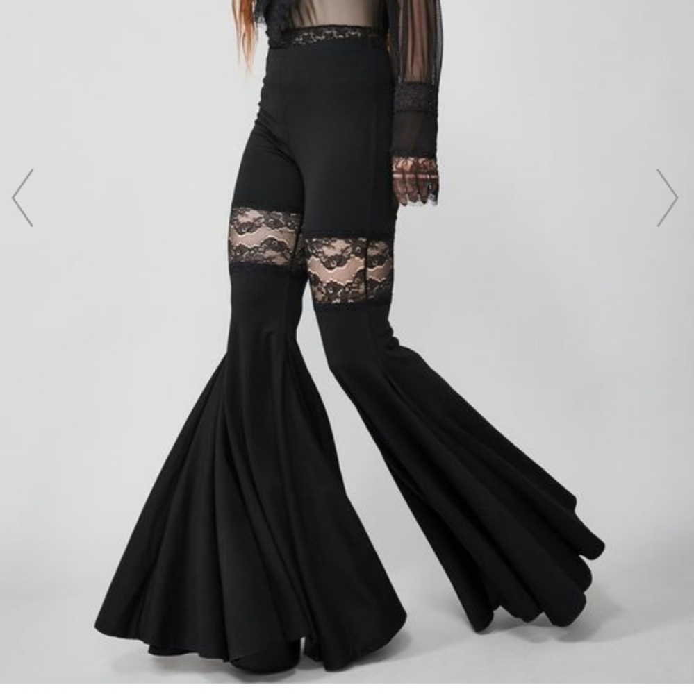 Dollskill Widow Dame Be Damned Lace Bell Bottoms